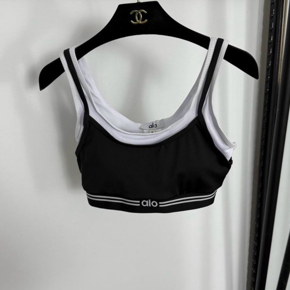 ALO Yoga Tops - ALO Yoga Black and White Strappy Tank Top